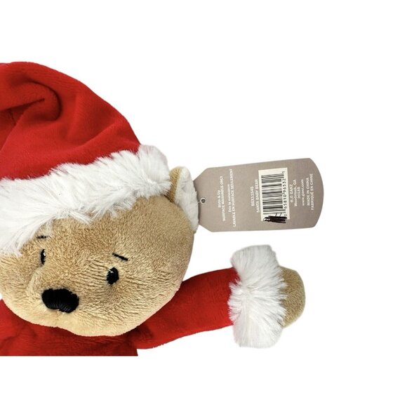 Baby Ganz Plush Teddy Bear Rattle Christmas Red Santa Elf 12" Stuffed Animal - Picture 7 of 11